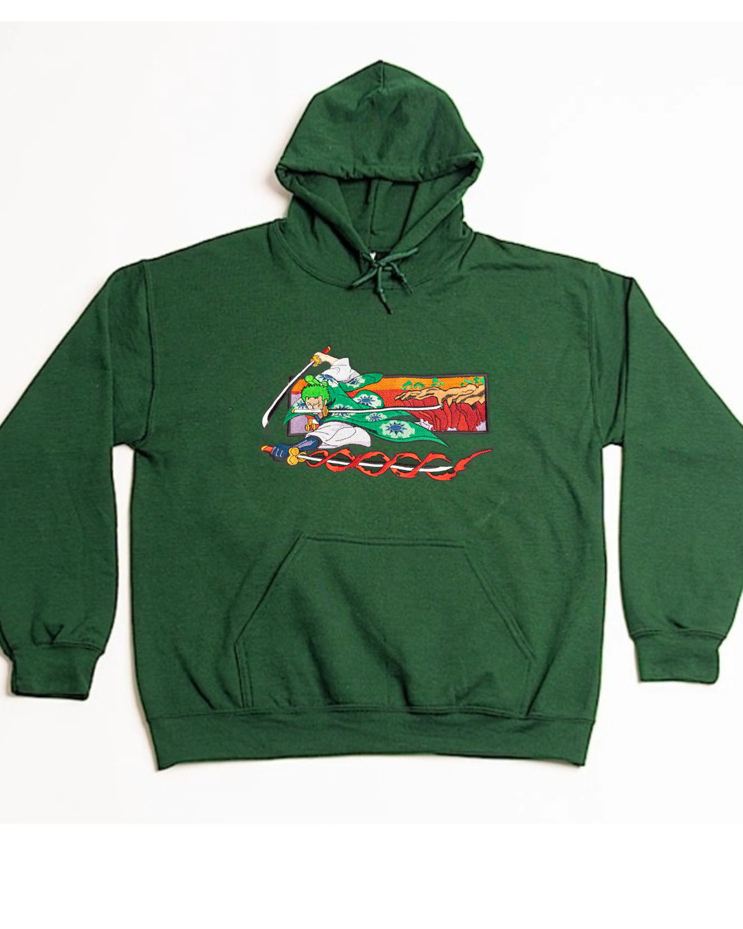 Three Swordsman Zoro Glow-In-The-Dark Embroidered Hoodie
