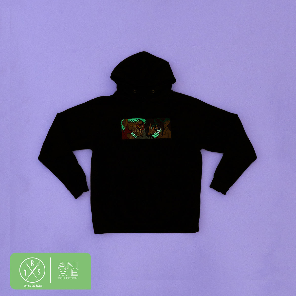 Eren X Reiner Clash of the Titans GITD Embroidered Hoodie